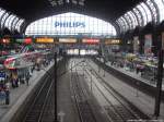 Blick auf di Bahnsteige & Gleisanlagen im Hamburger Hbf am 1.9.13