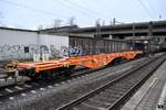 container-tragwagen der gattung SGGrss,UIS-nr.33 52 4950 047-9 harburg 21.02.20