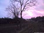 Blick auf den Bahnhof Putbus vom Bahndamm der Ehemaligen Strecke Putbus - Altefähr am 5.1.13