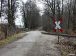 letzter BÜ im wald bei koops,die fahrtrichtung geht nach glinde,08.02.17