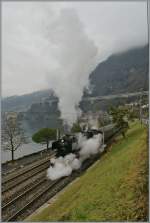 Nach einem Signalhalt dampft die 01 202 wieder los!  Bei Villenneuve, den 18.