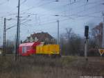 203 315-6 mit einem Notfalltechnikwagen bei einer Betriebspause im Bahnhof Angersdorf am 11.12.14