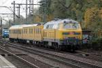 218 392-9 fuhr mit einen schienenprfzug am 21.10.13 durch hh-harburg