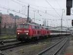 Doppel 218er mit EC in Mönchen Hbf.