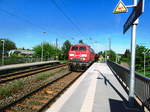 218 261 durchfhrt den Bahnhof Halle-Rosengarten am 15.5.17