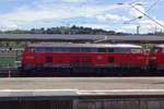 Seitenblick auf 218 409 in Stuttgart Hbf am 31 Mai 2019.