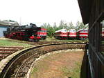 52 8109, 250 250, 119 199, 118 731 und 120 198 im Eisenbahnmuseum Weimar am 4.8.18