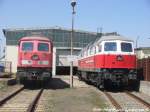 Spenderlok 232 182 und 232 293 der EBS auf dem Gelnde der LEG in Delitzsch am 3.8.15