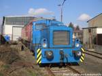 V15 der LEG und 232 701 vor der LEG Werkstatt in Delitzsch am 12.2.16