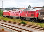 Die 3 Ausschlachtungs-Russen 232 561, 232 229 und 232 701 in Delitzsch am 14.7.16