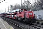 265 018-2 zog einen autozug durch hh-harburg,23.01.21