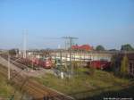 Blick auf Z-gestelle Loks der BR 232, 233, 298, 360 und weitere in Halle (Saale) am 4.10.14