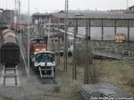 298 332-8 und 332 XXX-X  abgestellt am Lokschuppen an der Berliner Brcke in Halle (Saale) am 5.1.15