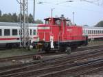 363 136-3 beim Rangieren im Bahnhof Stralsund Hbf am 12.10.13