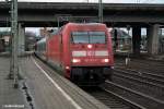 abfahrt der 101 143-6 mit einen IC am 17.01.14 vom bhf harburg