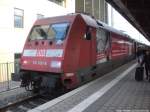 101 118-8 mit dem IC aus Mnchen im Endbahnhof Stralsund Hbf am 16.2.14