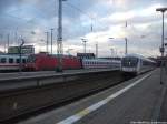 101 082-6 und ein weiterer Intercity im Bahnhof Stralsund Hbf am 16.2.14