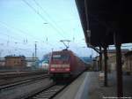 101 046-1 als Schlusslicht am IC 2355 bei der Ausfahrt aus Bergen auf Rgen nach Ostseebad Binz am 20.2.14