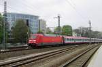 Am 11 April 2014 treft 101 068 mit EC 'VINDOBONA' in Dresden Hbf ein.