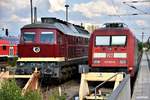 132 334-4 und 101 001-6 waren abgestellt am hbf von dresden,02.08.17