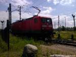 112 119 beim Rangieren im Rostocker BW am 22.6.13