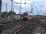 112 109 mit dem RE3 aus Elsterwerda bei der Einfahrt in Stralsund Hbf am 13.8.13