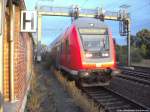 Mit Steuerwagen voraus kam 112 143 mti dem RE1 mit ziel Rostock Hbf in Schwarzenbek eigefahren am 1.9.13