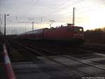 112 116-9 mit dem RE5 aus Holzdorf (Elster) mir ziel Stralsund Hbf kurz vor dem Endbahnhof Stralsund Hbf am 4.1.14