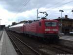 114 040-9 als RE5 mit ziel Lutherstadt Wittenberge im Bahnhof Neustrelitz Hbf am 7.10.13