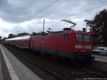 114 040-9 als RE5 mit ziel Lutherstadt Wittenberge im Bahnhof Neustrelitz Hbf am 7.10.13