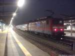 114 005 stehht als RE5 mit ziel Lutherstadt Wittenberge im Bahnhof Rostock Hbf Bereit am 14.12.13