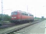 115 114-1 beim Rangieren im Bahnhof Stralsund Hbf am 21.8.12