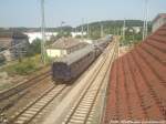 E18 beim Rangieren im Bahnhof Bergen auf Rgen am 27.7.13