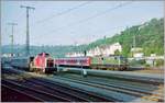 Auf der Fahrt Richtung Luxembourg bei einem Blick aus dem Fenster bei Trier sah ich eine V 260 und eine E 140 im Vorbahnhof von Trier.