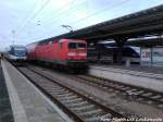 OLA VT 0004 mit Ziel ckermnde Stadthafen / 143 589-0 Als S3 mit Ziel Rostock Hbf / OLA VT 0010 mit Ziel Btzow im Bahnhof Gstrow am 3.2.13