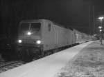 143 210-3 als RE9 mit ziel Stralsund Hbf im Bahnhof Stralsund - Rügendamm am 21.1.14