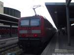 143 952-0 als RE5 mit ziel Neustrelitz Hbf im Bahnhof Stralsund Hbf am 15.7.14