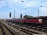 143 848-0 abgestellt im Bahnhof Stralsund Hbf am 20.7.14