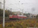 BR 143 als S7 mit ziel Halle-Trotha beim verlassen des Bahnhofs Halle (Saale) Hbf am 14.9.14