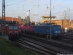 Blick auf die Abgestellten Loks der BR 143 & 140 038-0 der PRESS in Halle (Saale) am 4.10.14