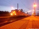 143 591 im Bahnhof Landsberg (b Halle/Saale) am 11.11.14