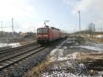 143 831-6 als RB unterwegs nach Lutherstadt Eisleben Hbf am 4.2.15