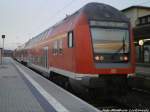 143 324 steht mit ihrer RegionalBahn mit ziel Halle (S) Hbf im Naumburger Hbf am 24.2.15