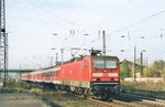 DB TRabbi 143 291 hält am 29 Mai 2007 in Naumbrug (Saale).