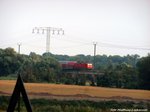 143 816 mit einen 760er Steuerwagen mit ziel Halle (Saale) Hbf und wird in krze Halle Sdstadt erreichen am 25.7.16