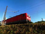 143 034 verlsst den Bahnhof Halle-Rosengarten am 16.6.17