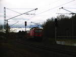 143 871 hat hat S7 mit ziel Halle/Saale Hbf den Bahnhof Halle Zscherbener Strae hinter sich gelassen am 31.1.18