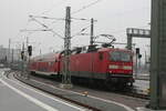 143 957 verlsst den Bahnhof Halle/Saale Hbf in Richtung Eilenburg am 17.3.22