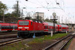 143 568 bei der Einfahrt in den Endbahnhof Dresden Hbf am 13.4.24