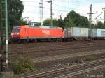 145 022-0 fuhr mit einen intermodal am 10.08.13 durch hh-harburg